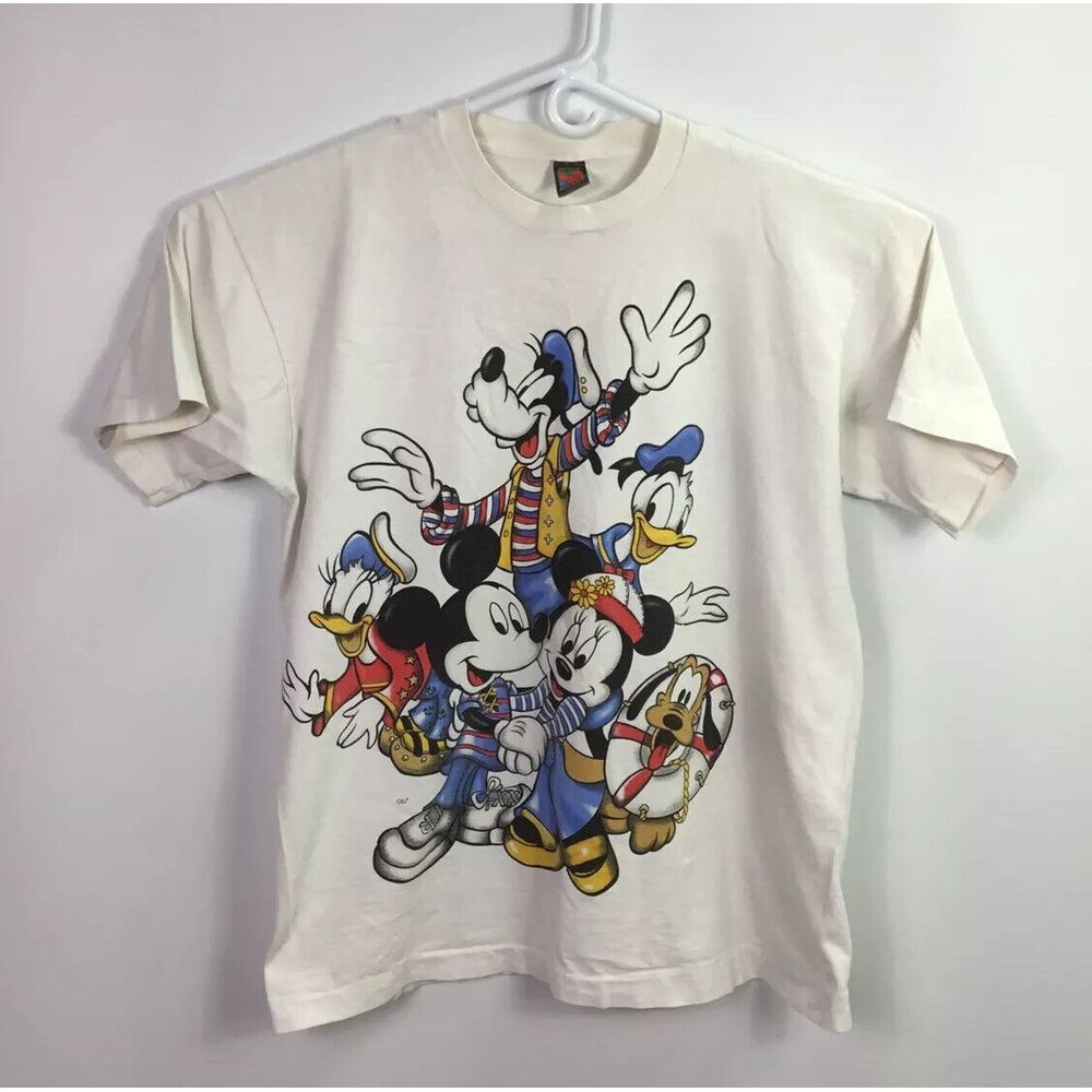 Micky Unlimited‎ Mickey & Friends Single Stitch Jerry Leigh T Shirt White Sz L